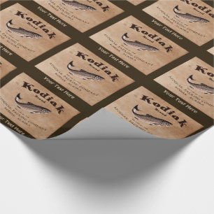 Vintage Kodiak-Lachs-Etikett Geschenkpapier