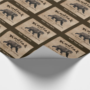 Vintage Kodiak-Lachs-Etikett Geschenkpapier