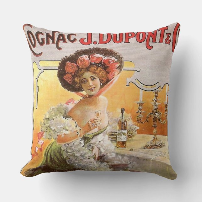 Vintage Kognak-Anzeige Kissen (Vorderseite)