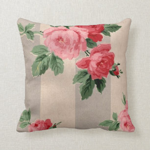Vintage Kohl-Rosen-Tapete Kissen