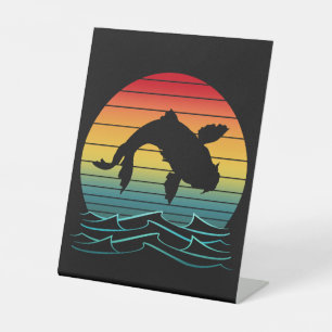 Vintage-Koi-Fisch-Sonnenuntergangs-Szenerie Sockelschild