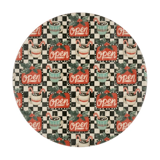 Vintage-Kokosbar-Theke Statement Schneidebrett (Vorderseite)