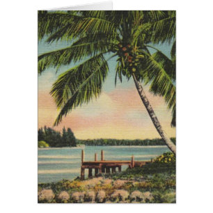 Vintage Kokospalmen Tropischer Sonnenuntergang