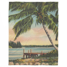 Vintage Kokospalmen Tropischer Sonnenuntergang