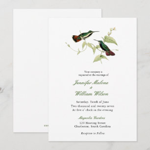 Vintage-Kolibri-Hochzeitseinladung Ankündigung