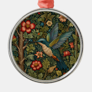 Vintage Kolibri-Malerei Ornament Aus Metall