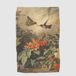 Vintage Kolibris und Blume Golfhandtuch