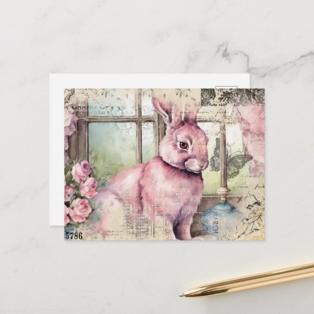 Vintage Kollage Postkarte (Vorderseite/Rückseite Beispiel)