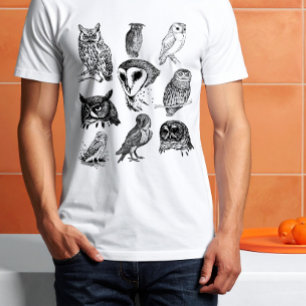 Vintage-Kollektion weiser Eulen  T-Shirt