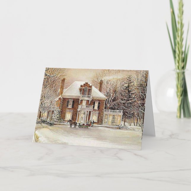 Vintage Kolonialzeit Feiertagskarte (Vorderseite)