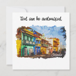 Vintage kolumbianische Aquarellkarte Karte