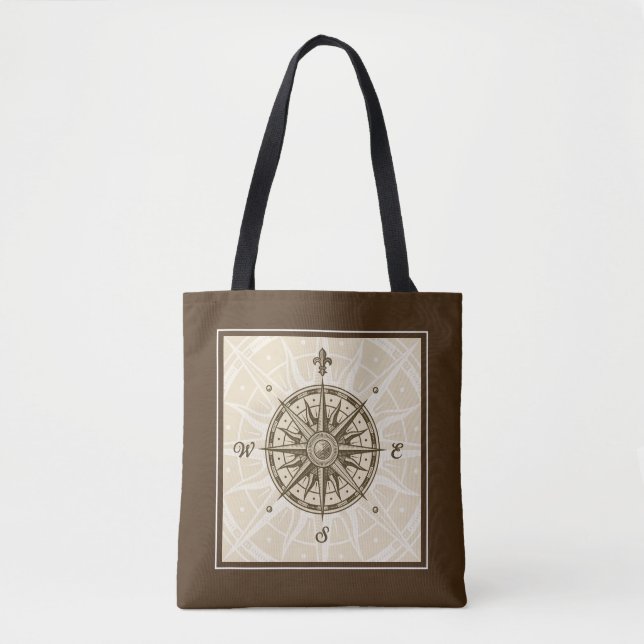 Vintage Kompass-Rose Tasche (Vorderseite)