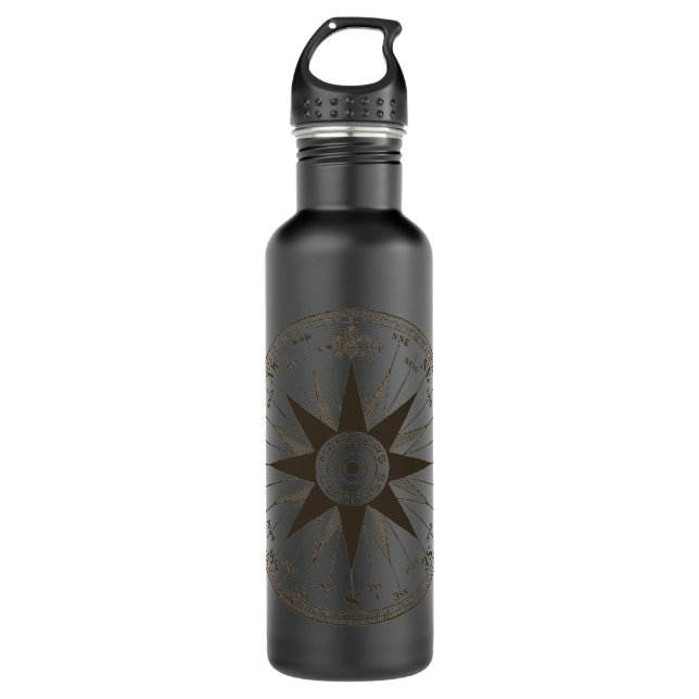 Vintage Kompass-Rose Trinkflasche (Vorderseite)
