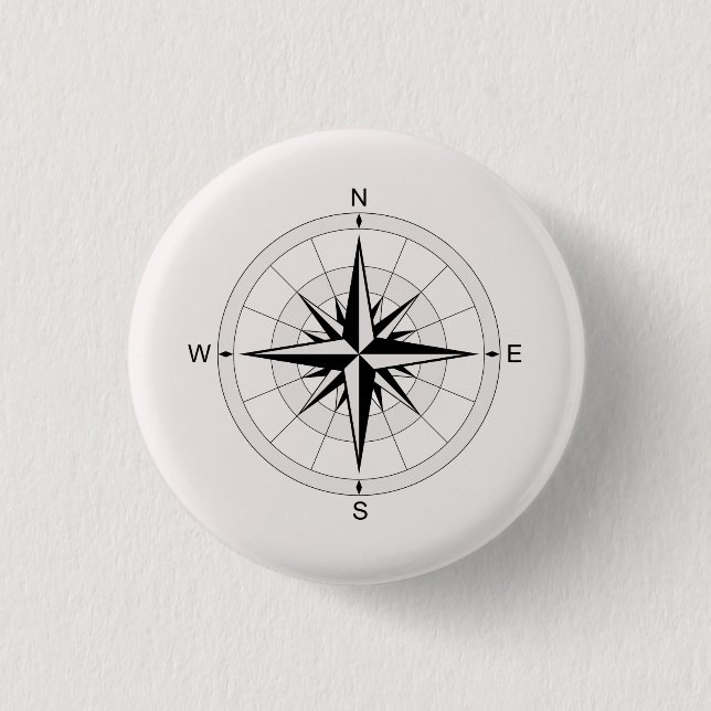 Vintage Kompassrose  Button (Vorderseite)