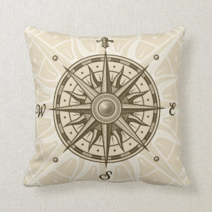 Vintage Kompassrose Kissen