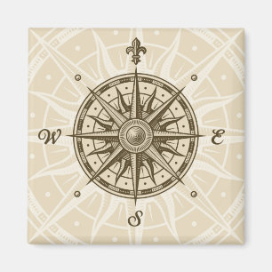 Vintage Kompassrose Magnet