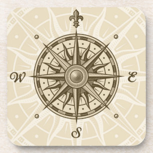 Vintage Kompassrose Untersetzer