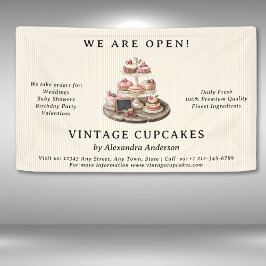 Vintage Konditorei Cupcake Süßigkeiten Banner