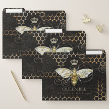 Vintage Königin Bee Royal Crown Honeycomb Black