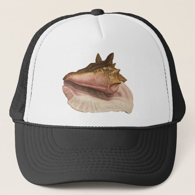 Vintage Königin Conch Seashell Muschel, Meerestier Truckerkappe (Vorderseite)