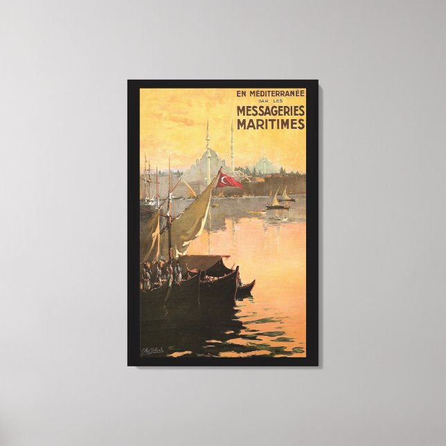 Vintage Konstantinopel Reisewerbung Leinwanddruck (Vorderseite)