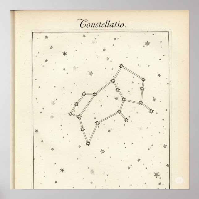 Vintage Konstellation Poster (Vorne)