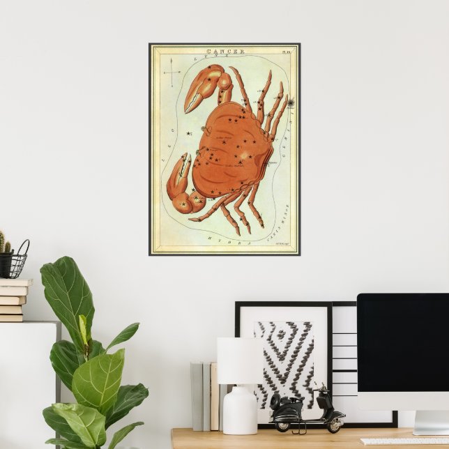 Vintage Konstellation von Krebserkrankungen, Urani Poster (Heimbüro)