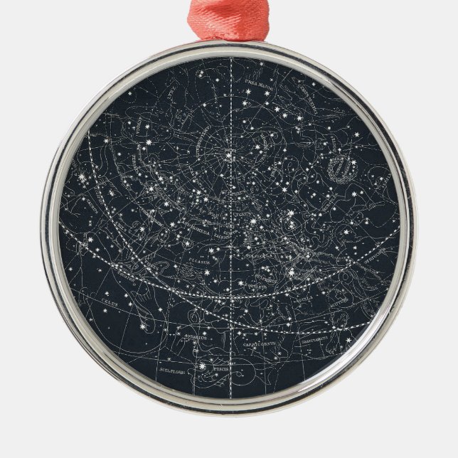 Vintage Konstellations-Karte Ornament Aus Metall (Vorne)