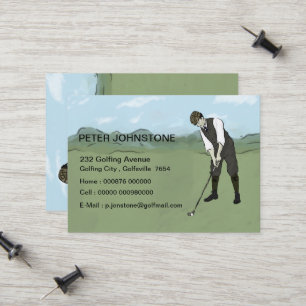 Vintage Kontaktkarten für Golfspieler Telefonnummerkarte
