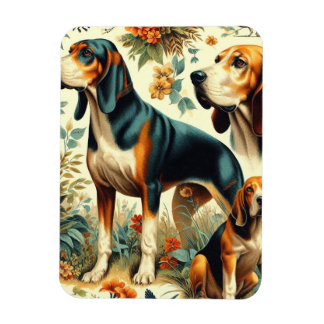 Vintage Kontonhunde Nahtlose Malerei Magnet