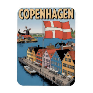 Vintage Kopenhagen farbenfrohe Häuser Geschenke Magnet