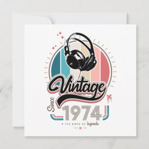 Vintage-Kopfhörer seit 1974 Dankeskarte