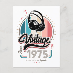 Vintage-Kopfhörer seit 1975 Postkarte