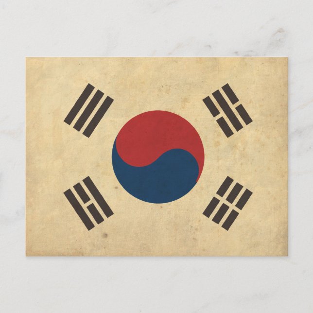 Vintage Korea-Flagge Postkarte (Vorderseite)