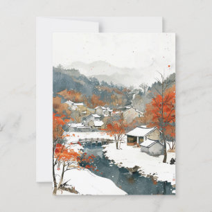 Vintage koreanische Aquarellbilder-Postkarte Postkarte