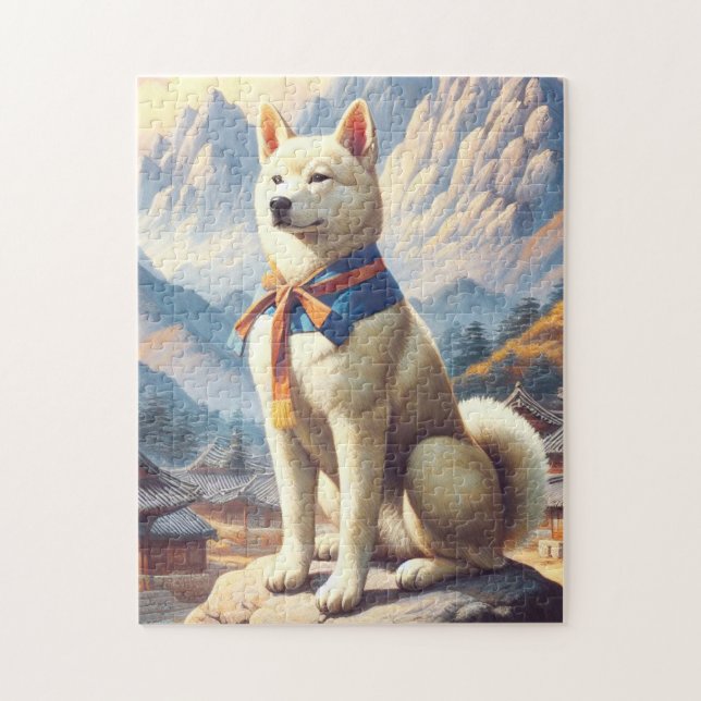 Vintage koreanische Jindo-Illustration (Vertikal)