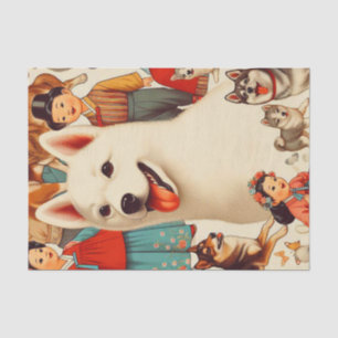 Vintage koreanische Jindo-Illustration Seidenpapier