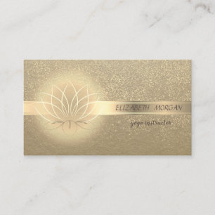 Vintage, Kraft, Gold Konfetti, Lotus Visitenkarte