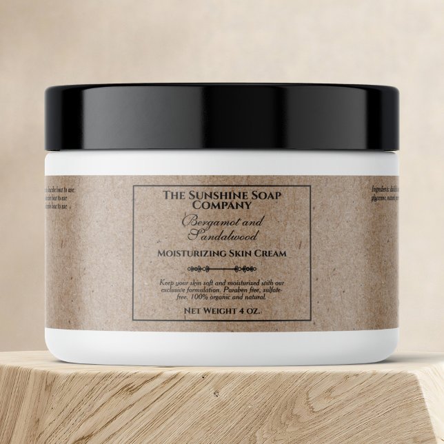 Vintage Kraft Paper Style Kosmetik JAR Label (Von Creator hochgeladen)