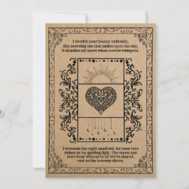 Vintage Kraft Sun Celestial Heart Feiertagskarte