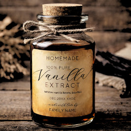 Vintage Kraft vanilla extract product labels Quadratischer Aufkleber