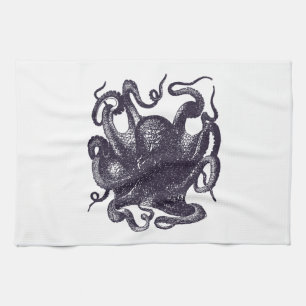 Vintage Kraken-Illustration Handtuch