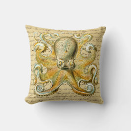 Vintage Kraken-Illustration - Octopoda gemein Kissen