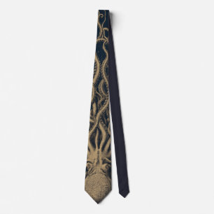 Vintage-Krakengravur - Meeresschrecken - Dunkle Na Krawatte