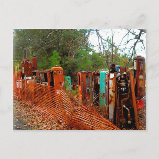 Vintage Kram-Yard-Gas-Pumpen Postkarte