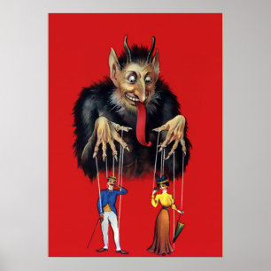 Vintage Krampus Kunst Poster