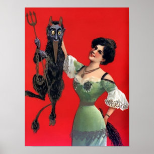 Vintage Krampus Kunst Poster