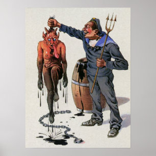 Vintage Krampus Kunst Poster