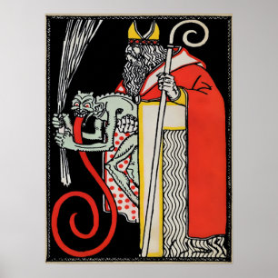 Vintage Krampus Kunst Poster