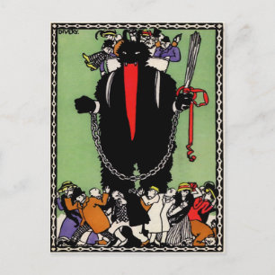 Vintage Krampus Teufel Postkarte